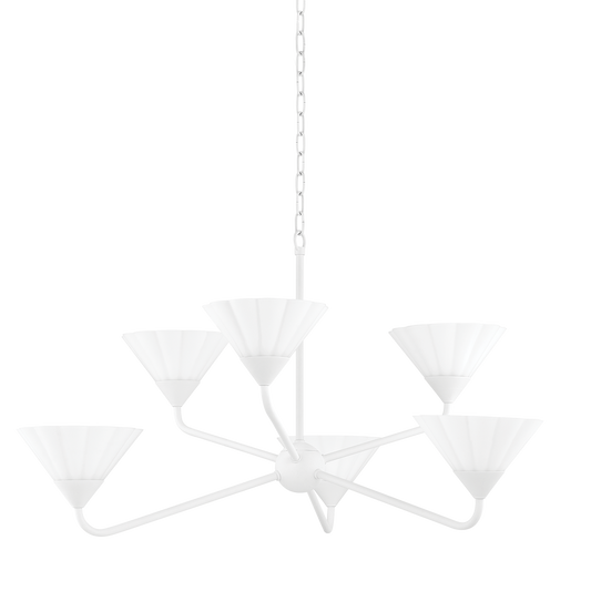 Kelsey Chandelier - 6-Light - Textured White - Mitzi H817806-TWH
