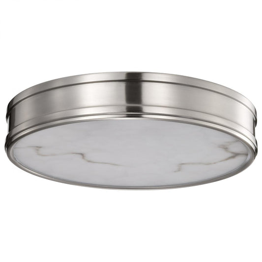 Kendall - 14 Inch LED Flush Mount - Brushed Nickel with Alabaster Glass - Satco 62-2111