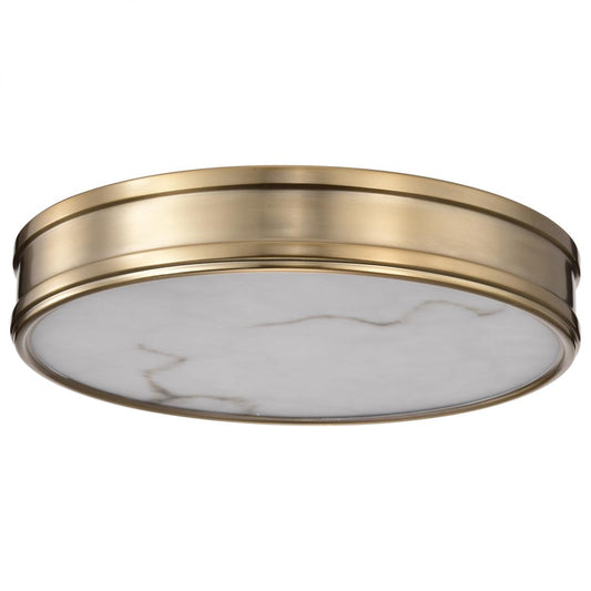 Kendall - 14 Inch LED Flush Mount - Burnished Brass with Alabaster Glass - Satco 62-2121