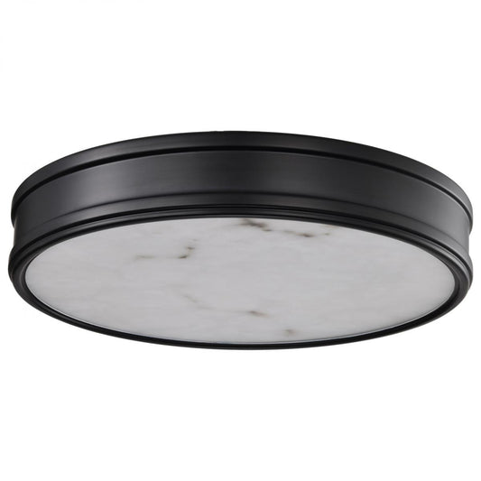 Kendall - 14 Inch LED Flush Mount - Matte Black with Alabaster Glass - Satco 62-2101