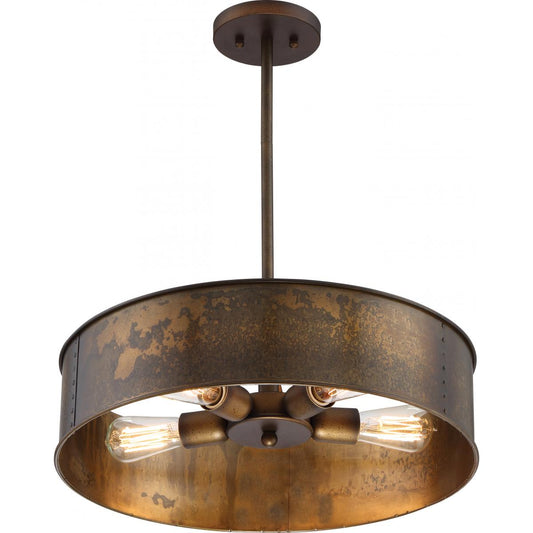 Kettle - 4 Light Pendant - Weathered Brass Finish - Satco 60-5894