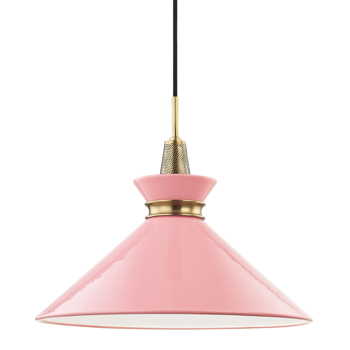 Kiki Large Pendant - 1-Light - Aged Brass/Pink - Mitzi H251701L-AGB/PK