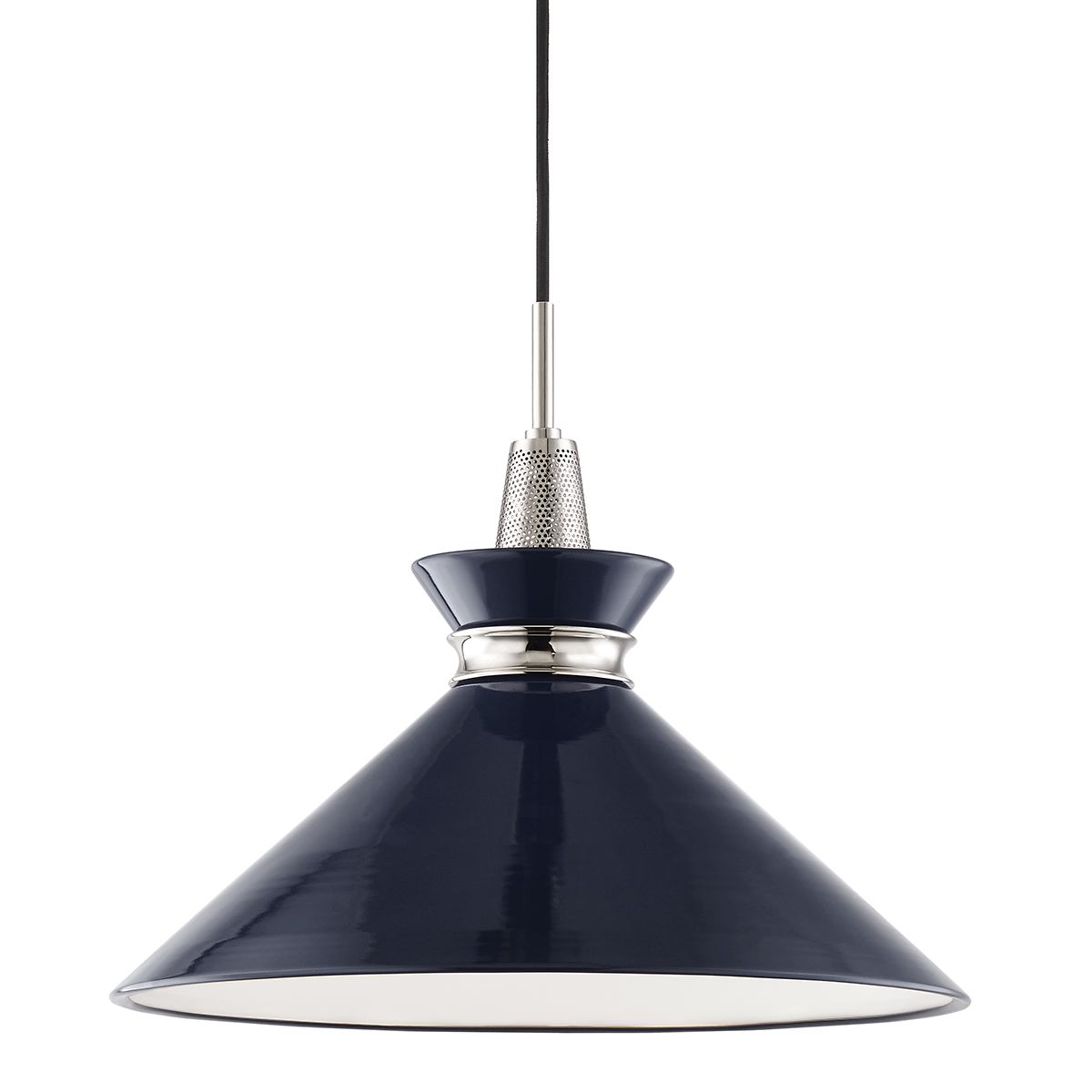 Kiki Large Pendant - 1-Light - Polished Nickel/Navy - Mitzi H251701L-PN/NVY