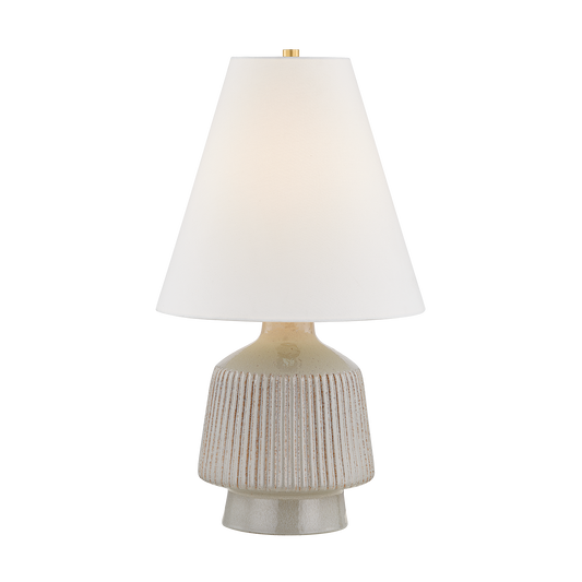 King Table Lamp - Aged Brass/Ceramic Coccon by Hudson Valley Lighting