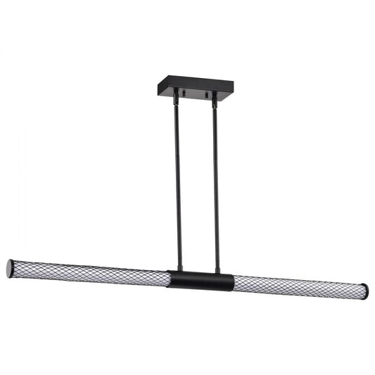 Kingsport - 44 Inch LED Island Pendant - Matte Black - Acrylic Lens - Satco 62-2132