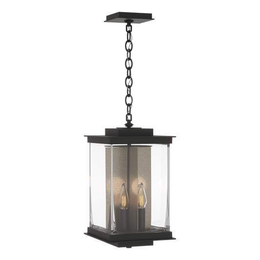 Kingston Outdoor Large Lantern - Coastal Black - Translucent Soft Gold Accent by Hubbardton Forge