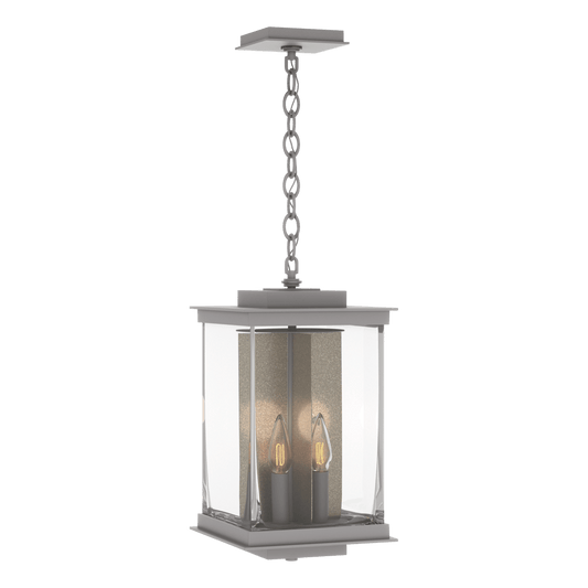 Kingston Outdoor Large Lantern - Coastal Burnished Steel - Translucent Soft Gold Accent by Hubbardton Forge