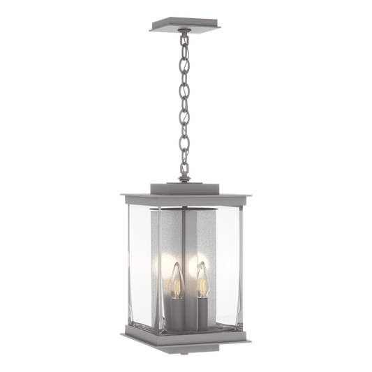 Kingston Outdoor Large Lantern - Coastal Burnished Steel - Translucent Vintage Platinum Accent by Hubbardton Forge