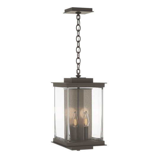 Kingston Outdoor Large Lantern - Coastal Dark Smoke - Translucent Soft Gold Accent by Hubbardton Forge