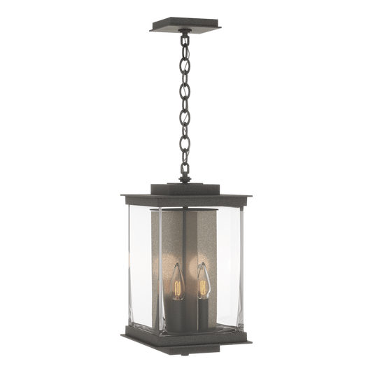 Kingston Outdoor Large Lantern - Natural Iron - Translucent Soft Gold Accent by Hubbardton Forge