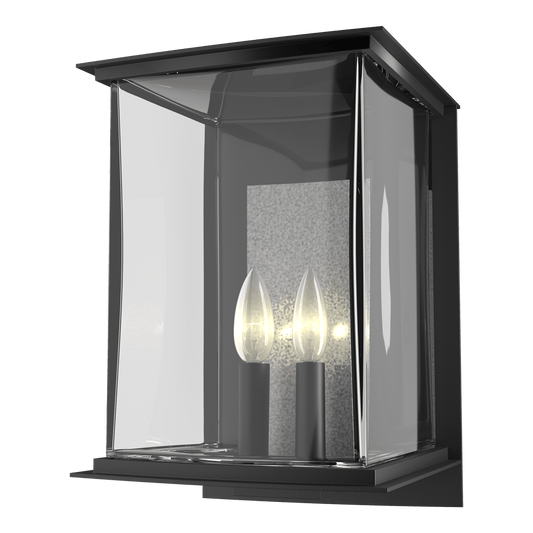 Kingston Outdoor Large Sconce - Coastal Black - Translucent Vintage Platinum Accent by Hubbardton Forge