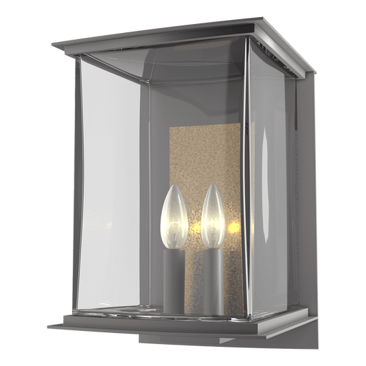 Kingston Outdoor Large Sconce - Coastal Burnished Steel - Translucent Soft Gold Accent by Hubbardton Forge