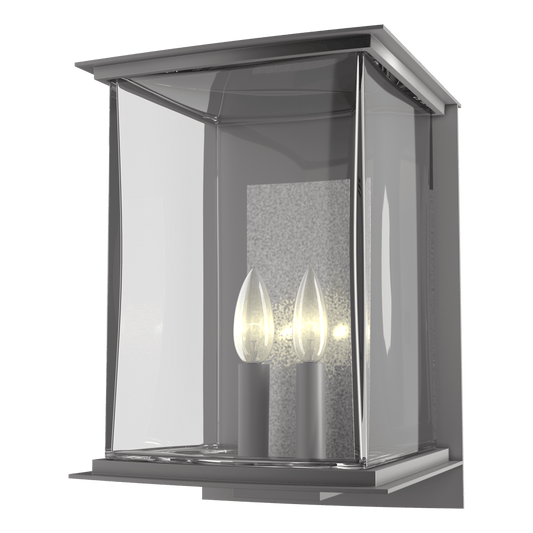 Kingston Outdoor Large Sconce - Coastal Burnished Steel - Translucent Vintage Platinum Accent by Hubbardton Forge