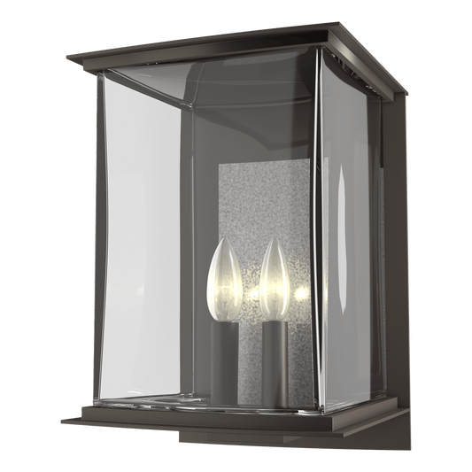 Kingston Outdoor Large Sconce - Coastal Dark Smoke - Translucent Vintage Platinum Accent by Hubbardton Forge