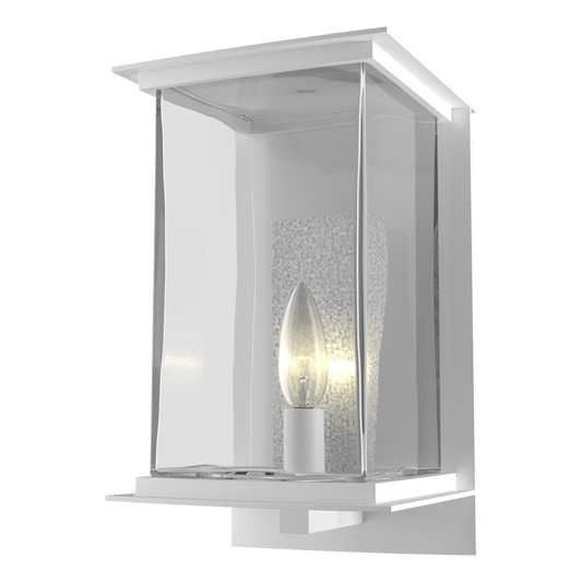 Kingston Outdoor Medium Sconce - White - Translucent Vintage Platinum Accent by Hubbardton Forge