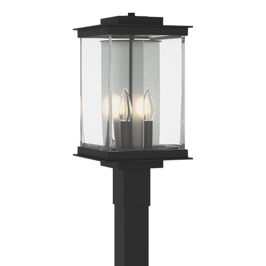 Kingston Outdoor Post Light - Coastal Black - Translucent Vintage Platinum Accent by Hubbardton Forge