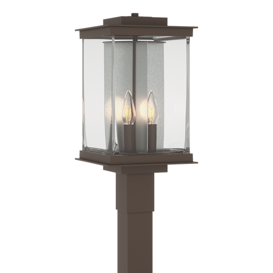 Kingston Outdoor Post Light - Coastal Bronze - Translucent Vintage Platinum Accent by Hubbardton Forge