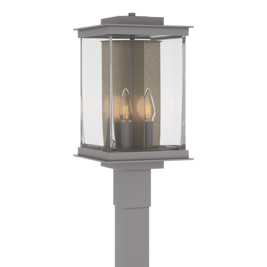Kingston Outdoor Post Light - Coastal Burnished Steel - Translucent Soft Gold Accent by Hubbardton Forge