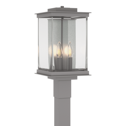 Kingston Outdoor Post Light - Coastal Burnished Steel - Translucent Vintage Platinum Accent by Hubbardton Forge