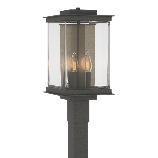 Kingston Outdoor Post Light - Natural Iron - Translucent Soft Gold Accent by Hubbardton Forge