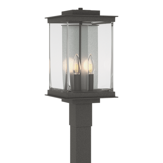 Kingston Outdoor Post Light - Natural Iron - Translucent Vintage Platinum Accent by Hubbardton Forge
