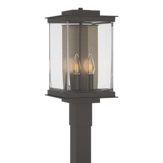 Kingston Outdoor Post Light - Oil Rubbed Bronze - Translucent Soft Gold Accent by Hubbardton Forge