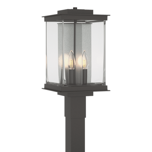 Kingston Outdoor Post Light - Oil Rubbed Bronze - Translucent Vintage Platinum Accent by Hubbardton Forge