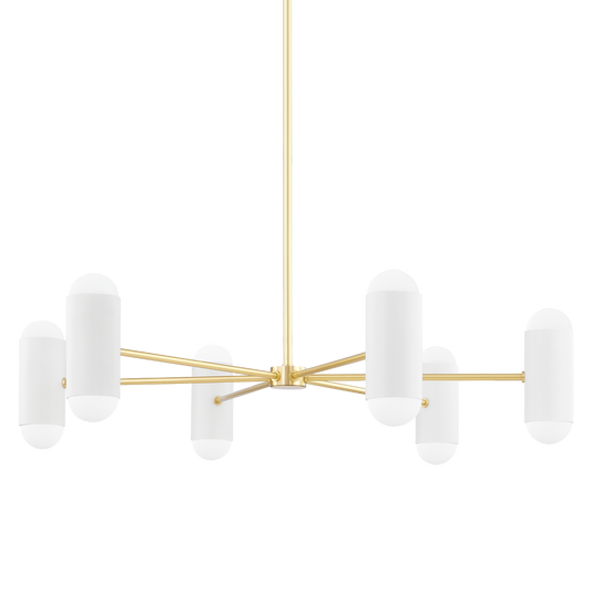 Kira Chandelier - 12-Light - Aged Brass/Soft White Combo - Mitzi H484812-AGB/SWH