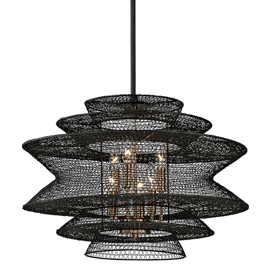 Kokoro Chandelier - 6-Light - Soft Black - Troy Lighting F6016-SBK