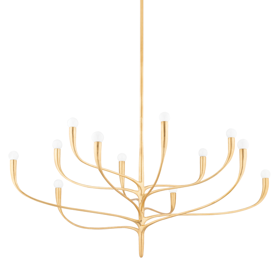 Labra Chandelier - 12-Light - Vintage Gold Leaf by Hudson Valley Lighting