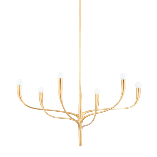 Labra Chandelier - 6-Light - Vintage Gold Leaf by Hudson Valley Lighting