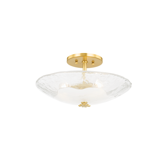 Lago Semi Flush - 3-Light - Aged Brass by Hudson Valley Lighting