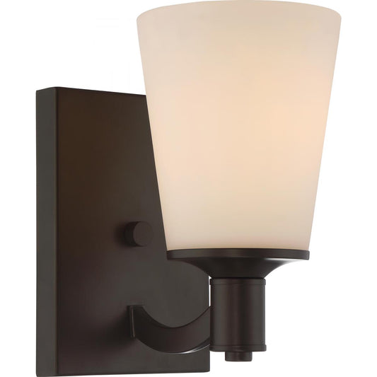 Laguna - 1 Light Vanity with White Glass - Aged Bronze Finish - Satco 60-5921