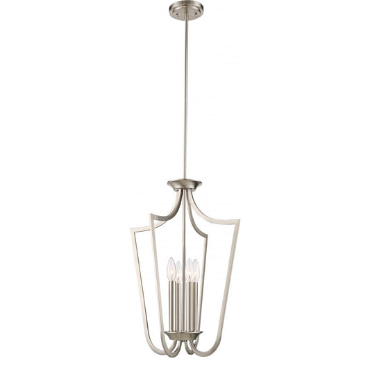 Laguna - 4 Light Cage Penant - Brushed Nickel Finish - Satco 60-5876
