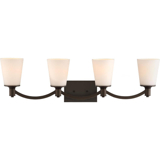 Laguna - 4 Light Vanity with White Glass - Forest Bronze Finish - Satco 60-5974