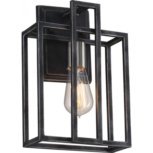 Lake - 1 Light Wall Sconce - Iron Black Finish with Brushed Nickel Accents - Satco 60-5856