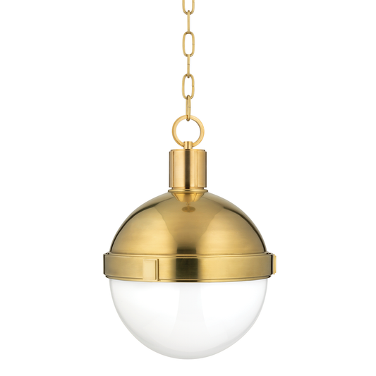 Lambert Medium Pendant - Aged Brass by Hudson Valley Lighting