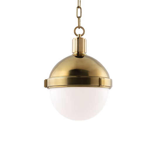 Lambert Small Pendant - Aged Brass by Hudson Valley Lighting
