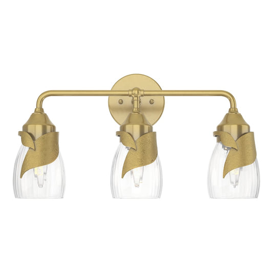 Lapas 3-Light Bath Sconce - Modern Brass - Water Glass by Hubbardton Forge