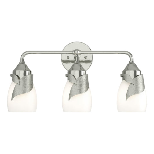 Lapas 3-Light Bath Sconce - Sterling - Opal Glass by Hubbardton Forge
