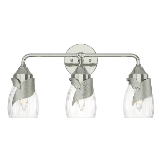 Lapas 3-Light Bath Sconce - Sterling - Water Glass by Hubbardton Forge