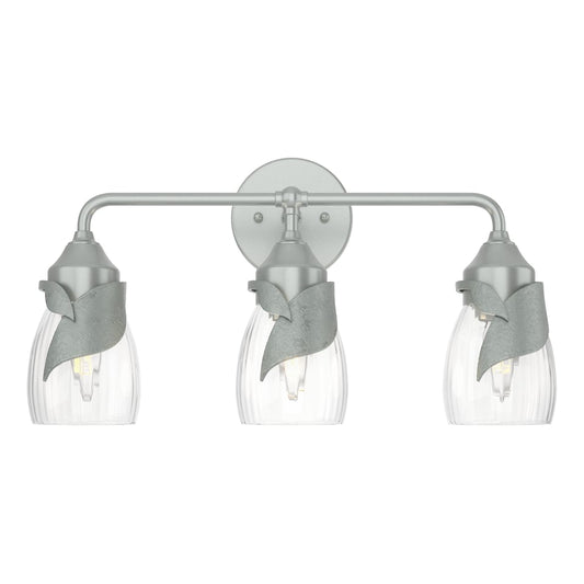 Lapas 3-Light Bath Sconce - Vintage Platinum - Water Glass by Hubbardton Forge