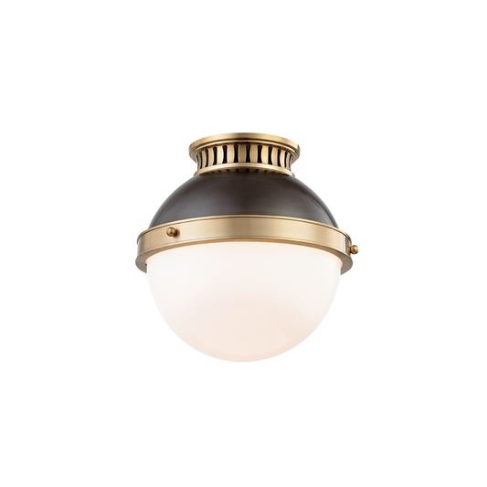 Latham Flush Mount - Aged/Antique Distressed Bronze by Hudson Valley Lighting