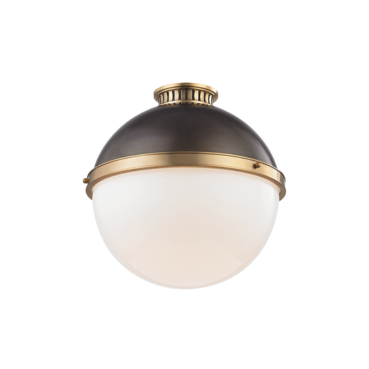 Latham Large Flush Mount - Aged/Antique Distressed Bronze by Hudson Valley Lighting