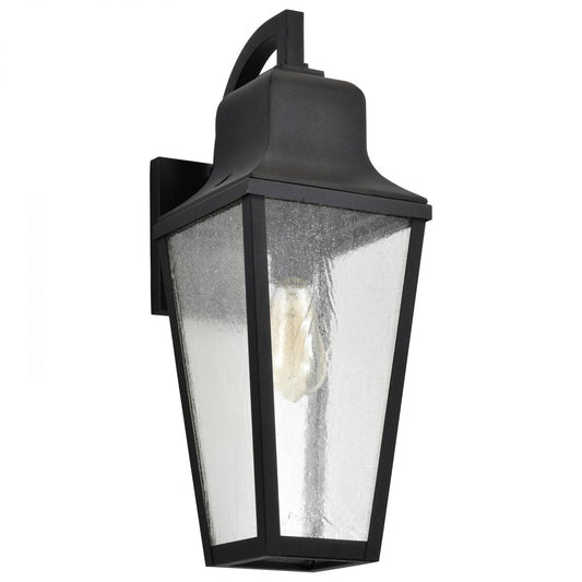 Lawrence - 1 Light Large Wall Lantern - Matte Black with Clear Seeded Glass - Satco 60-8133