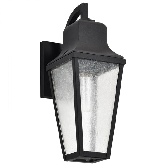 Lawrence - 1 Light Medium Wall Lantern - Matte Black with Clear Seeded Glass - Satco 60-8132