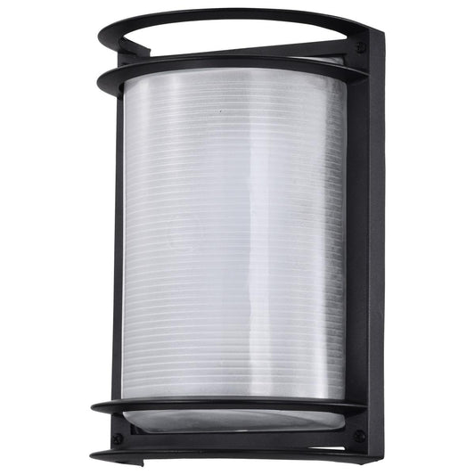 LED Rectangular Bulk Head Fixture - Black Finish with White Glass - Satco 62-1394