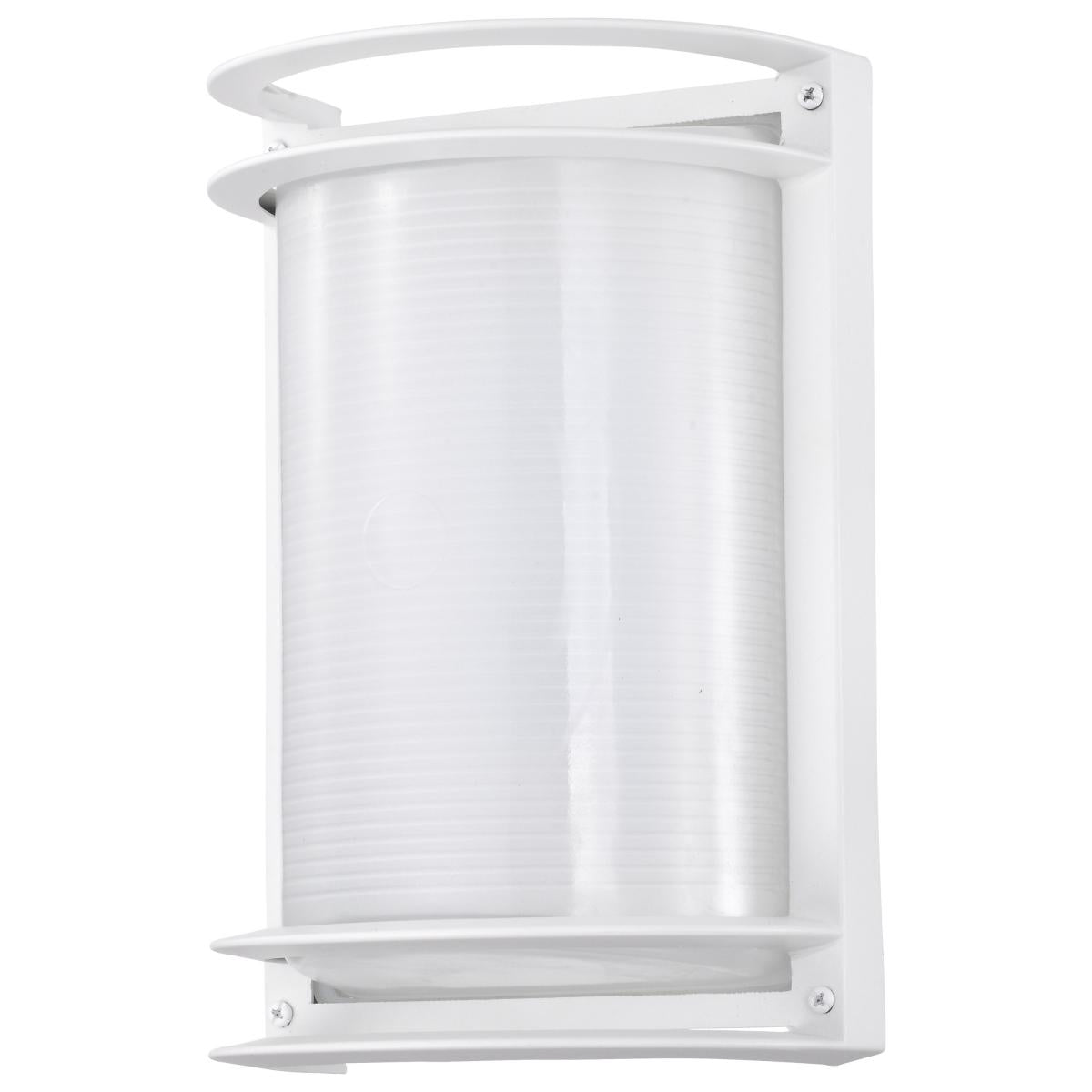 LED Rectangular Bulk Head Fixture - White Finish with White Glass - Satco 62-1393