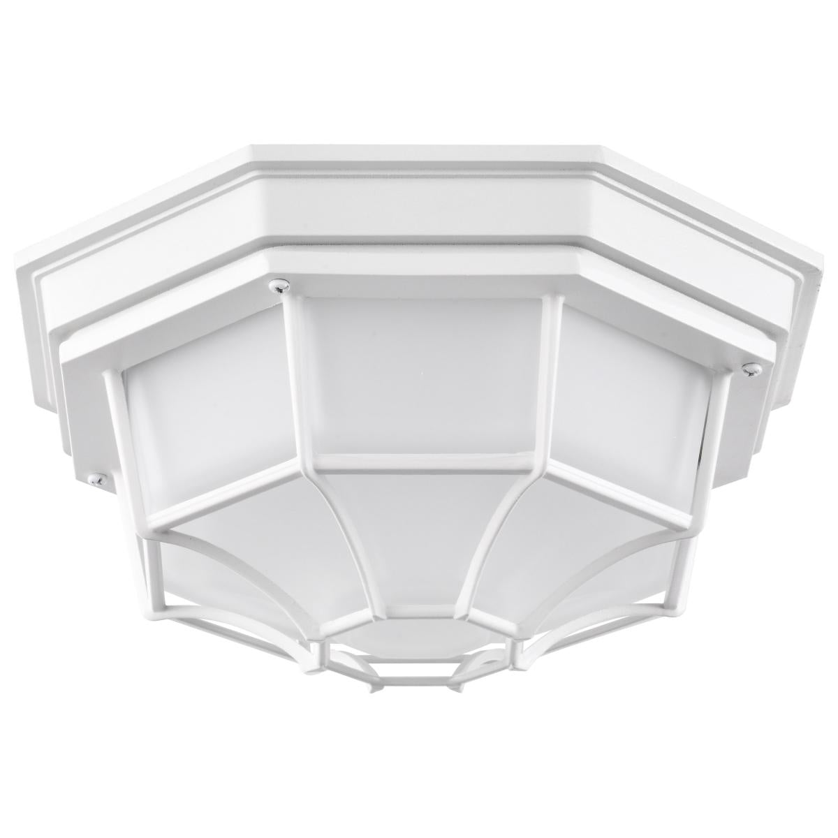 LED Spider Cage Fixture - White Finish with Frosted Glass - Satco 62-1399