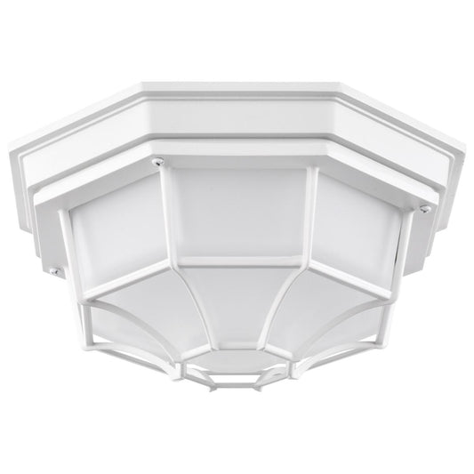 LED Spider Cage Fixture - White Finish with Frosted Glass - Satco 62-1399